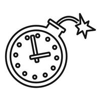 Deadline time bomb icon, outline style vector