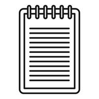 Sketch notebook icon, outline style vector