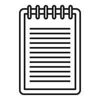 Sketch notebook icon, outline style vector