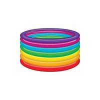 Rings in colours of LGBT icon, cartoon style vector