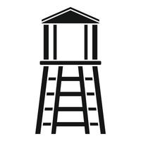 Safari hunter tower icon, simple style vector