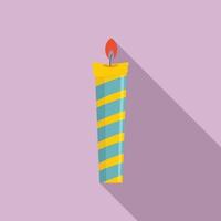 Cake birthday candle icon, flat style vector