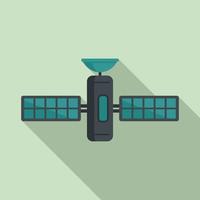 Communication satellite icon, flat style vector