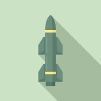 Missile atom icon, flat style vector