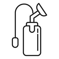 Plastic breast pump icon, outline style vector