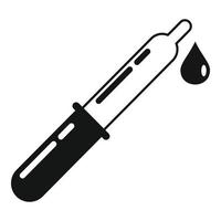 Eye care pipette icon, simple style vector