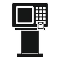 Bank atm machine icon, simple style vector