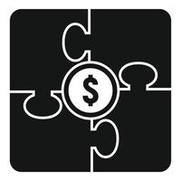 Crowdfunding puzzle icon, simple style vector