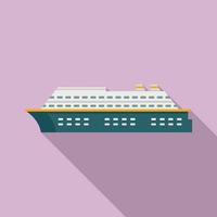 Cruise vessel icon, flat style vector