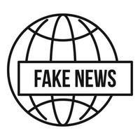 Global fake news icon, outline style vector