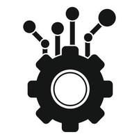 Gear machine learning icon, simple style vector
