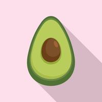Superfood avocado icon, flat style vector