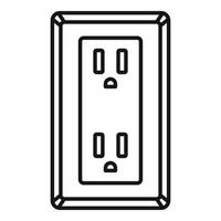Double type b power socket icon, outline style vector