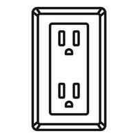 Double type b power socket icon, outline style vector