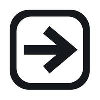 Arrow in square icon, simple style vector