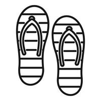 icono de zapatillas de sauna, estilo de esquema vector