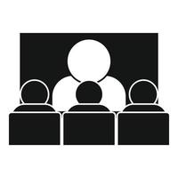 Business training video conference icon, simple style vector