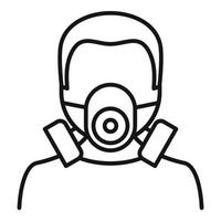 Man gas mask icon, outline style vector