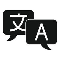 icono de chat de traductor, estilo simple vector