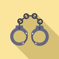 Police handcuffs icon, flat style vector