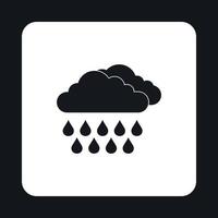 Clouds and rain icon, simple style vector