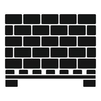 Stone bricks pallet icon, simple style vector