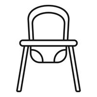 Baby feeding chair icon, outline style vector