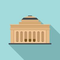 Academy building icon, flat style vector