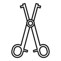 Piercing scissors icon, outline style vector