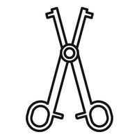 Piercing scissors icon, outline style vector