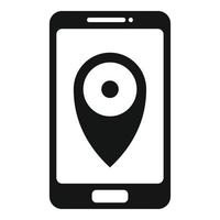 Smartphone gps exploration icon, simple style vector