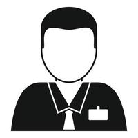 Office manager man icon, simple style vector