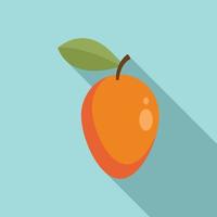 Exotic eco mango icon, flat style vector