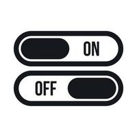 Button on and off icon, simple style vector