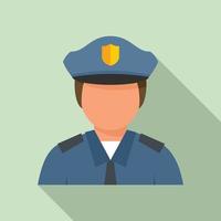 City policeman icon, flat style vector