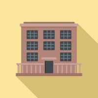 icono del edificio de la prisión, estilo plano vector