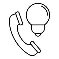 icono de aviso de llamada telefónica, estilo de esquema vector