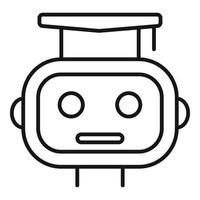 Graduated ai robot icon, outline style vector