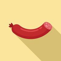 Meat sausage icon, flat style vector