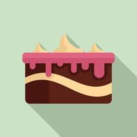 Kid cream cake icon, flat style vector