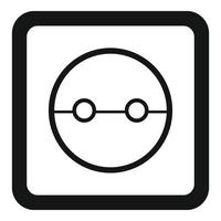Cable power socket icon, simple style vector
