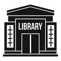 Library building icon, simple style vector