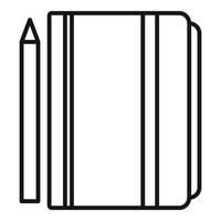 Tutor lesson notebook icon, outline style vector