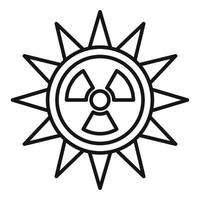 icono de radiación solar, estilo de esquema vector