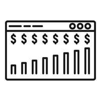 Crowdfunding web browser icon, outline style vector