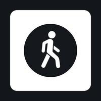 Man on a pedestrian crossing icon, simple style vector