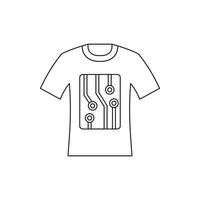 icono de camiseta de esquema electrónico, estilo de esquema vector