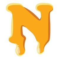 Letter N from honey icon vector