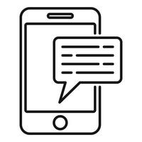 Corporate smartphone chat icon, outline style vector