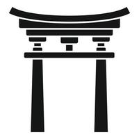 icono de puerta japonesa, estilo simple vector